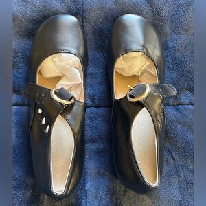 Black Mary Jane Block Heel Shoes